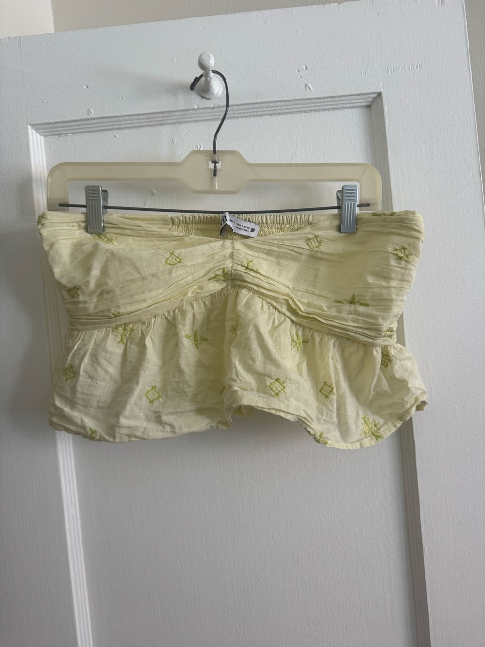 Zara Pale Yellow Green Strapless Fairy Tube Top